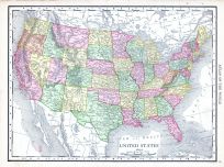 United States Map, World Atlas 1913